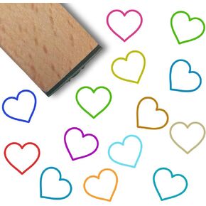 Mini Heart Stamps 0.6 Inch Planner Rubber Stamp Heart Pattern Valentines Unique Square Small Reusable Wood Seal for Scrapbooking Journaling Card Making Envelope Photos Travel DIY Crafts in Kuwait