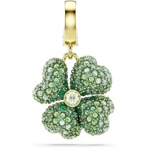 Swarovski Idyllia charm, Clover, Green, Gold-tone plated in Saudi Arabia
