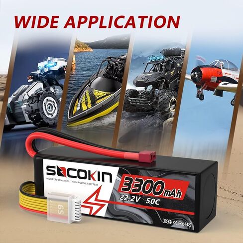 6S 3300mAh Lipo Battery 22.2V 50C RC Battery with T-Plug Connector for RC Model Vehicles Car Trucks Truggy Boat in Kuwait