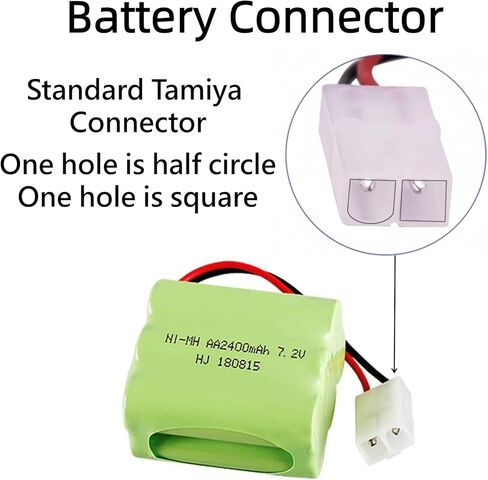 7.2V 2400mAh Ni-MH Battery AA Battery Pack with Standard Tamiya Connector for RC Car RC Truck Household Appliances 1 Pack 7.2V Battery with USB Charger in Saudi Arabia