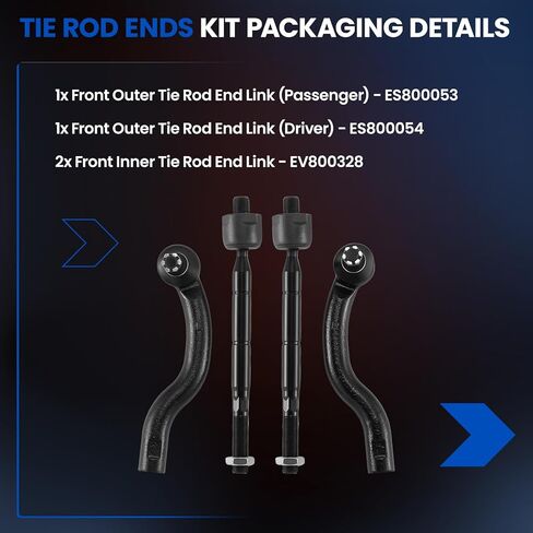 طقم أطراف قضيب ربط 4 قطع متوافق مع Toyota RAV4 2006-2018، 2xOuter ES800053 ES800054، 2xInner EV800328 in Kuwait