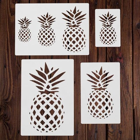 Pineapple Stencil for Painting – Tropical Fruit Stencil for DIY Crafts, Wall Art, Wood, Fabric, and Summer Decor in Kuwait