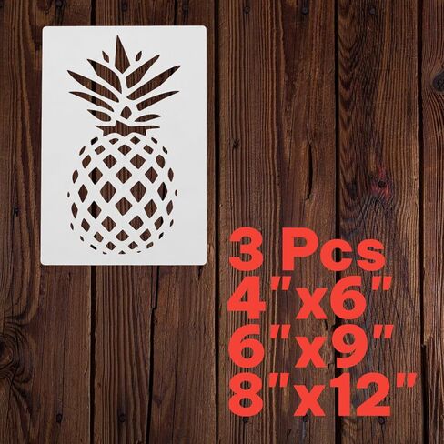Pineapple Stencil for Painting – Tropical Fruit Stencil for DIY Crafts, Wall Art, Wood, Fabric, and Summer Decor in Kuwait