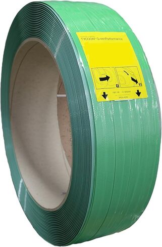GAPCO Polyester Strapping for Friction Weld Tools, 4000' Length, 5/8" x 0.035" (PET) Strapping Roll of 16" x 6" Core Size, 1400 lbs Break Strength Green, Hand/Machine Grade1 Coil in Saudi Arabia
