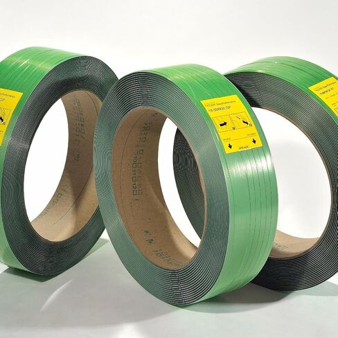 GAPCO Polyester Strapping for Friction Weld Tools, 4000' Length, 5/8" x 0.035" (PET) Strapping Roll of 16" x 6" Core Size, 1400 lbs Break Strength Green, Hand/Machine Grade1 Coil in Saudi Arabia