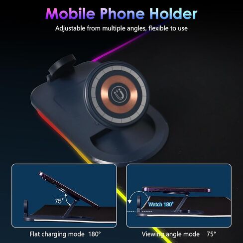 RGB Gaming Mouse Pad, Wireless Charging Mousepad, Mouse Mat, 800 * 300 * 4mm, 15 Light Modes, Anti-Slip Base, Wireless Charging for Watches, Headphones, and Mobile Phones in Kuwait
