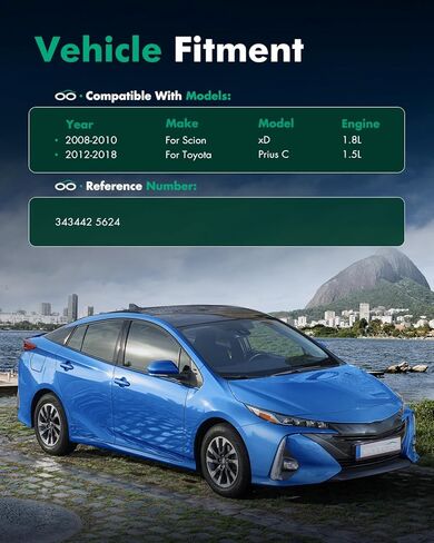 ممتص الصدمات الخلفي من SCITOO يناسب 2008-2010 لسيارة Scion xD، 2012-2018 لسيارة Toyota Prius C، 2006-2015 لسيارة Toyota Yaris Auto Shocks Struts مع 343442 5624 (مجموعة من 2) in Kuwait