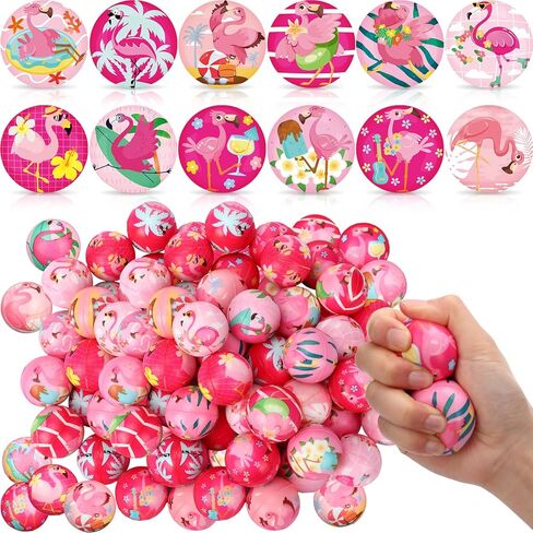 Liliful 60 Pcs Flamingo Party Beach Stress Balls Hawaii Swimming Pool Water Ball Pink Squeeze Foam Stress Relief Fidget for Hawaiian Party Favors Summer Pool in Kuwait