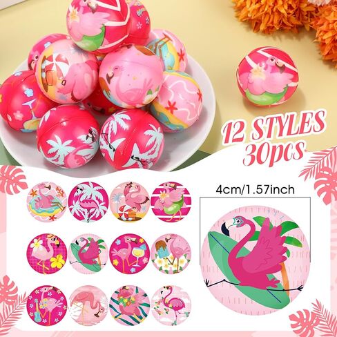 Liliful 60 Pcs Flamingo Party Beach Stress Balls Hawaii Swimming Pool Water Ball Pink Squeeze Foam Stress Relief Fidget for Hawaiian Party Favors Summer Pool in Kuwait