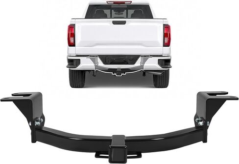 ALMULOO Class 3 Trailer Hitch Compatible with 19-26 GMC Sierra 1500/Chevy Silverado 1500 & 22 GMC Sierra 1500 Limited Chevrolet Silverado 1500 LTD 2-Inch Receiver Tow Hitch Powder Coated Steel Black in Kuwait