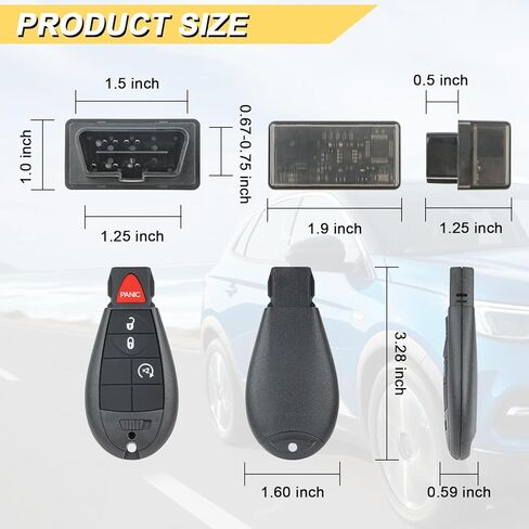 Vurkcy Key Fob Kit Replacement for 09-12 Dodge Ram& Journey/ 08-12 Durango Charger/ 08-14 Challenger/ 08-20 Grand Caravan/ 08-13 Grand Caravan/ 08-16 Chrysler Town Country/ 09-12 VW Routan in Kuwait