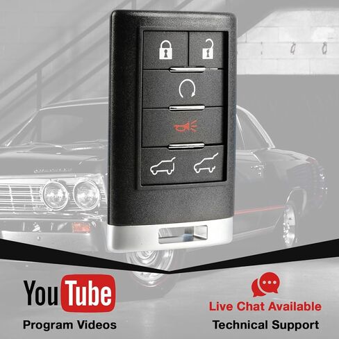 Car Keyless Entry 6-Button Remote Replacement with Aftermarket Key for 2007 2008 2009 2010 2011 2012 2013 2014 Cadillac Escalade (Non-Prox) Chevrolet Suburban Tahoe GMC Yukon (15913427 OUC6000066) in Kuwait