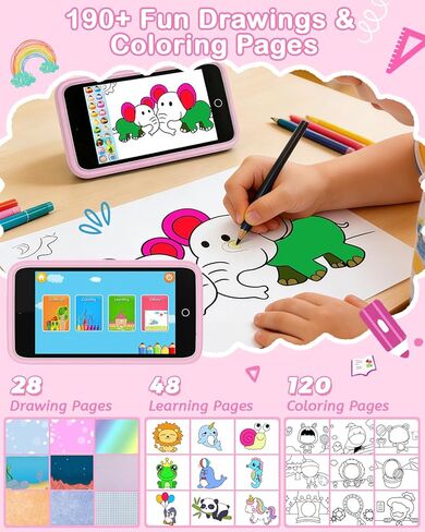 Kids Smart Toy Phone, Dual Camera with Stickers, 3.97" Touchscreen Learning Toy with 210+ Games, 190+ Drawing Activities, 8GB Kids Cell Phone, for Ages 3-12 (Pink ) in Saudi Arabia