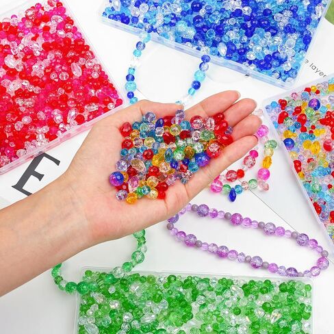 1200 Pcs Crystal Glass Beads for Jewelry Making 13 Styles Bicone, Rondelle, Cube, Teardrop, Smooth Round, Floral and Strawberry Beads for DIY Bracelet Necklace Earring Craft Kit (Multicolored) in Saudi Arabia