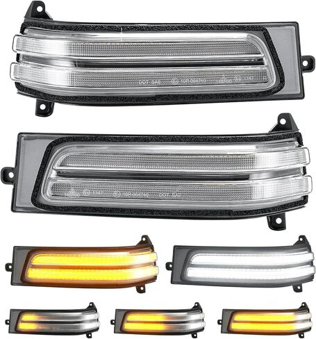 LED Sequential Mirror Lights Compatible with 2023–2025 RAM 2500 3500 & 2025–2026 RAM 1500.Switchback Dynamic Amber Turn Signal, White Running/Parking Light, 2PCS Clear Lens in Kuwait