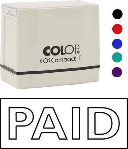 Printtoo Paid Self Inking Rubber Stamp Pre-Inked Office Stamp- Home Office Business Stationery, 47 x 20 mm Green in Kuwait