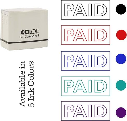 Printtoo Paid Self Inking Rubber Stamp Pre-Inked Office Stamp- Home Office Business Stationery, 47 x 20 mm Green in Kuwait
