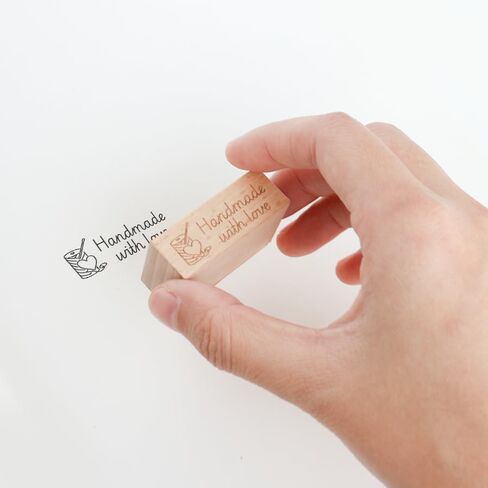 Handmade with Love Script Wood Rubber Stamp, Wooden Stamp for Sewing Labels, Handmade Tags, Fabric Crafts, Packaging, Knitting & Crafting Projects, 1.5'' x 0.5'' Impression Size in Saudi Arabia