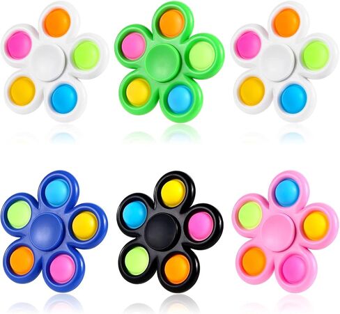 6 Pack Fidget Spinners Toys for Kids, Fidget Toys Bulk Hand Spinner for Stress Relief, Party Favors for Kids, Goodie Bag Stuffers Birthday Return Gift Classroom Prizes for Students in Saudi Arabia