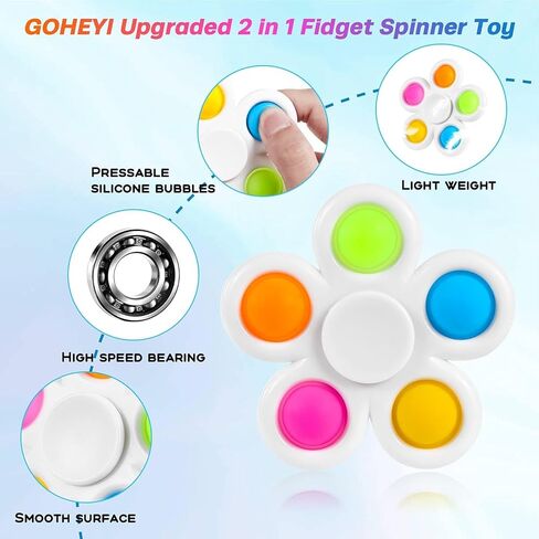 6 Pack Fidget Spinners Toys for Kids, Fidget Toys Bulk Hand Spinner for Stress Relief, Party Favors for Kids, Goodie Bag Stuffers Birthday Return Gift Classroom Prizes for Students in Saudi Arabia