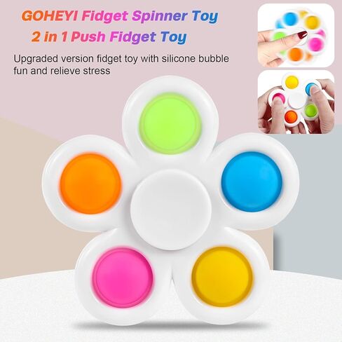6 Pack Fidget Spinners Toys for Kids, Fidget Toys Bulk Hand Spinner for Stress Relief, Party Favors for Kids, Goodie Bag Stuffers Birthday Return Gift Classroom Prizes for Students in Saudi Arabia