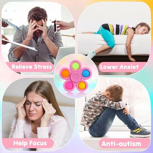 6 Pack Fidget Spinners Toys for Kids, Fidget Toys Bulk Hand Spinner for Stress Relief, Party Favors for Kids, Goodie Bag Stuffers Birthday Return Gift Classroom Prizes for Students in Saudi Arabia