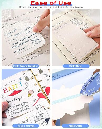 Upgraded Glue Tape for Scrapbooking - Double Sided Glue Tape Roller for Crafts (47 Ft X 0.31, 2 Pack), Junk Journal Office Scrapbook Craft Supplies for Kids and Adults in Saudi Arabia