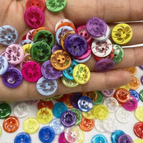 50 قطعة 14 مللي متر مزيج اللون الراتنج زهرة أزرار شفافة ملابس الأطفال DIY بها بنفسك الخياطة اكسسوارات الحرفية زر دائري in Kuwait