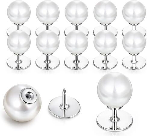10 Sets 10mm No Sew Pearl Buttons for Clothes, No Sew Pearl Brooches for Women Buttons Brooches and Pins, Removable Reusable Decorative Pearls Pins Button for Blouses Dress Sweater Shawl DIY Crafts in Kuwait