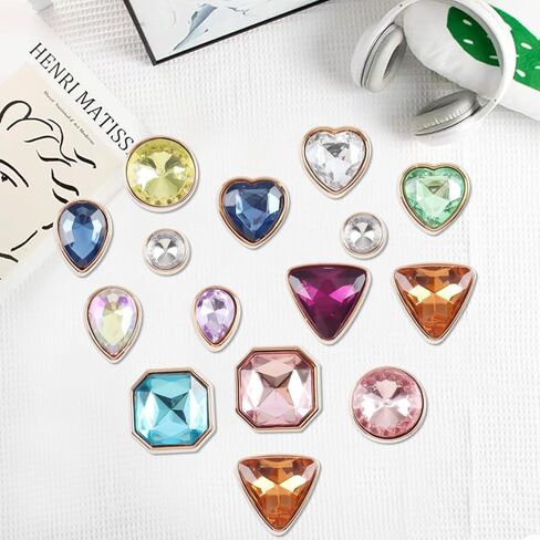 Bling Shoe Charms for Girls Women Teens Kids, Sparkling Glitter Charm Shoe Decoration, Cute Kawaii Accessories for Clog Sandal Slipper Shoe Charms, Birthday Party Gifts in Saudi Arabia