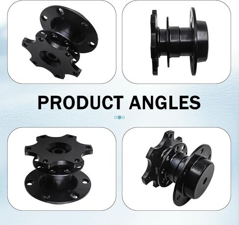 Steering Wheel Adapterer, 6 Hole Aluminum Alloy Steering Wheel Quick Release Snap Off Hub Adapter Boss Kit, for Most Car Racing (Black) in Kuwait