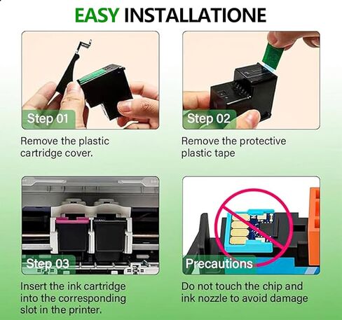 65XL Ink Cartridge Black/Color Replacement for HP65XL for HP Envy 5000 5055 5052 5058 / Deskjet 3755 3700 3772 3722 2600 2621 2622 2630 2623 2624 Printer (2 Value Pack) in Saudi Arabia