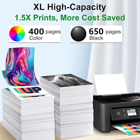 65XL Ink Cartridge Black/Color Replacement for HP65XL for HP Envy 5000 5055 5052 5058 / Deskjet 3755 3700 3772 3722 2600 2621 2622 2630 2623 2624 Printer (2 Value Pack) in Saudi Arabia