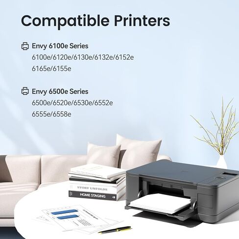 خراطيش حبر XJI 68XL بديلة لخراطيش حبر HP 68 باللون الأسود والألوان المتوافقة مع طابعة HP Envy 6155e 6555e 6152e 6552e 6558e (1 أسود، 1 ثلاثي الألوان) in Kuwait