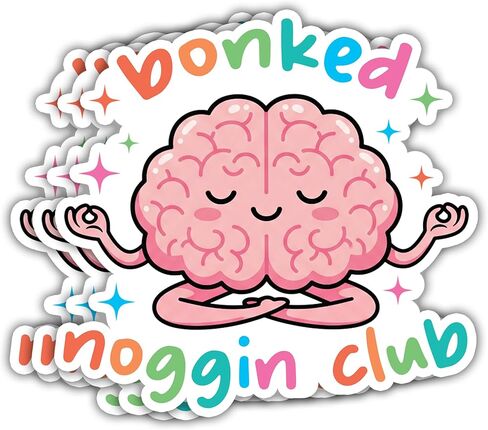 VOTANTA (3 قطع، 3 بوصة) - ملصق Bonked Noggin Club، ملصقات مضحكة للتوعية بإصابات الدماغ المؤلمة، ملصقات ارتجاج، TBI Warrior Survivor Support لتزيين الهدايا لأجهزة الكمبيوتر المحمولة والهواتف وزجاجة المياه in Kuwait