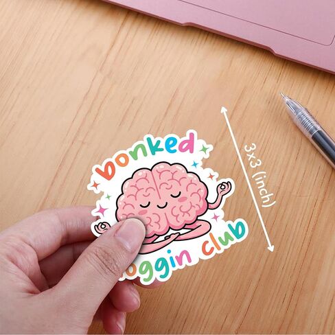 VOTANTA (3 قطع، 3 بوصة) - ملصق Bonked Noggin Club، ملصقات مضحكة للتوعية بإصابات الدماغ المؤلمة، ملصقات ارتجاج، TBI Warrior Survivor Support لتزيين الهدايا لأجهزة الكمبيوتر المحمولة والهواتف وزجاجة المياه in Kuwait