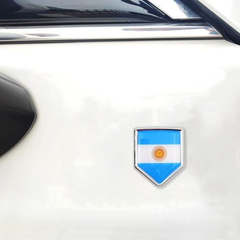 Overdecor Argentina Flag Decal Stickers Car Emblem Argentine Car Accessories Decorations Chrome Shield Flag Sticker Decals for Cars Truck Vehicles, 2 Pack in Kuwait