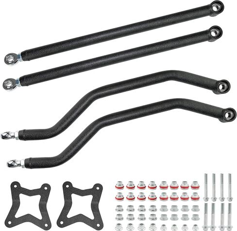 High Clearance Boxed Rear Radius Arms Kit for 2014+ Polaris RZR XP 1000 & XP 4 1000, Heavy Duty Adjustable Heim Joint Rear Radius Rods, Steel Suspension Upgrade, Wrinkle Black in Saudi Arabia