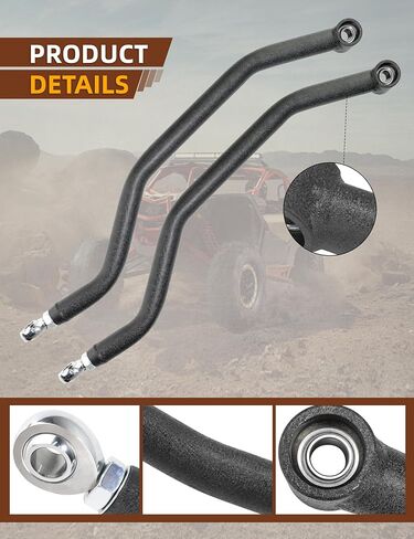 High Clearance Boxed Rear Radius Arms Kit for 2014+ Polaris RZR XP 1000 & XP 4 1000, Heavy Duty Adjustable Heim Joint Rear Radius Rods, Steel Suspension Upgrade, Wrinkle Black in Saudi Arabia