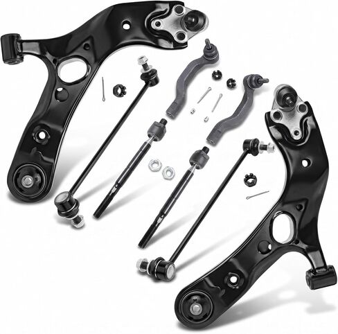 8Pcs Front Lower Control Arm w/Ball Joint Inner & Outer Tie Rods Front Sway Bar fit for 2006-2018 Toyota RAV4 in Kuwait