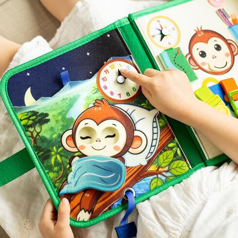 Busy Book for Toddlers – Interactive Felt Quiet Book with Narrated Story & Song – Montessori Busy Board Book – Educational Gift & Travel Toy – Sensory Activity for Car Seat, Car Ride & Airplane Travel in Saudi Arabia