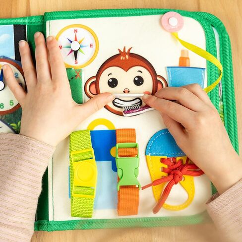 Busy Book for Toddlers – Interactive Felt Quiet Book with Narrated Story & Song – Montessori Busy Board Book – Educational Gift & Travel Toy – Sensory Activity for Car Seat, Car Ride & Airplane Travel in Saudi Arabia