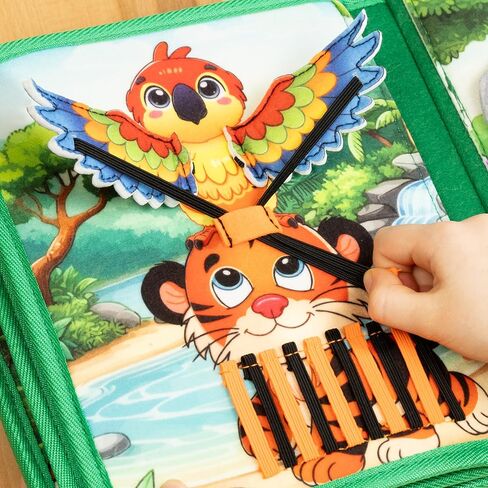 Busy Book for Toddlers – Interactive Felt Quiet Book with Narrated Story & Song – Montessori Busy Board Book – Educational Gift & Travel Toy – Sensory Activity for Car Seat, Car Ride & Airplane Travel in Saudi Arabia