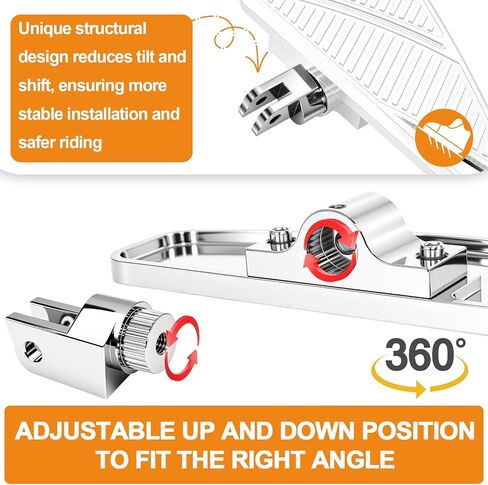 Adjustable Front Foot Pegs Driver Floorboards Rider Footboards for Honda Goldwing GL1800 GL 1800 2001-2024 Models, Chrome in Kuwait