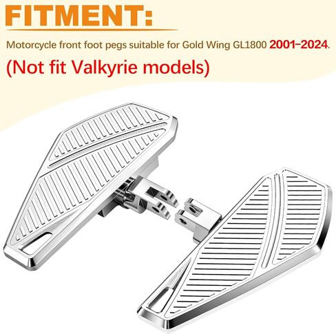 Adjustable Front Foot Pegs Driver Floorboards Rider Footboards for Honda Goldwing GL1800 GL 1800 2001-2024 Models, Chrome in Kuwait
