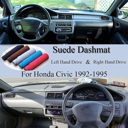 Suede Leather Car Dashmat Dash Mat Cover Dashboard Pad Carpet,Fits for Honda Civic EX EG DX HB EH2 EG6 1992-1995 in Kuwait
