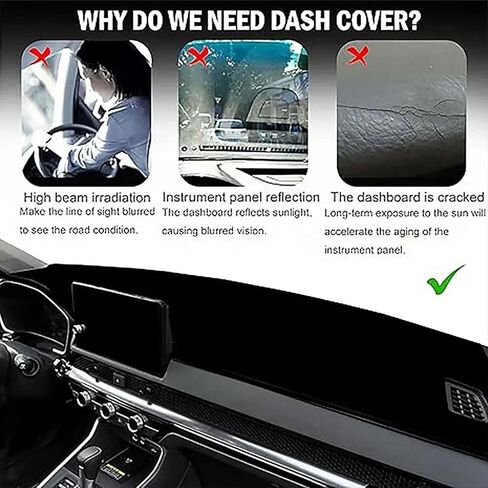Suede Leather Car Dashmat Dash Mat Cover Dashboard Pad Carpet,Fits for Honda Civic EX EG DX HB EH2 EG6 1992-1995 in Kuwait
