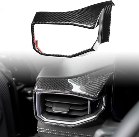 غطاء منفذ فتحة تهوية جانبية للسائق من ألياف الكربون من Jogon لسيارة Ford Mustang S650 GT Darkhorse EcoBoost 2024 لوحة زخرفية لإطار فتحة تهوية التيار المتردد على الجانب الأيسر (لامع CF) in Kuwait