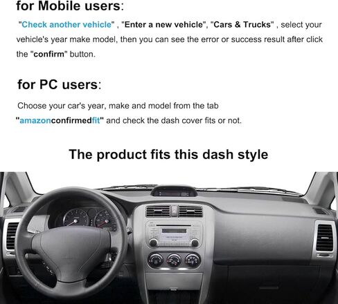 Dash Cover Mat Custom Fit for Suzuki Aerio Without Speaker Cutout, Dashboard Pad Cap Carpet Protector K214 (Black) in Kuwait