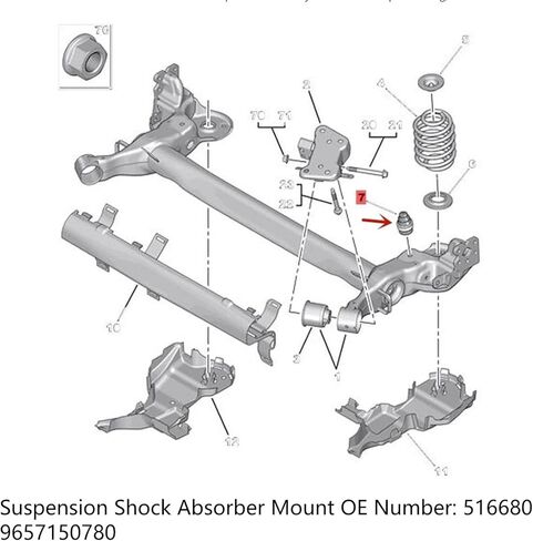 1 Pair Rear Axle Suspension Shock Absorber Mount 516680 Bump Stop Buffer Block Replacement for Peugeot distintivo in Kuwait